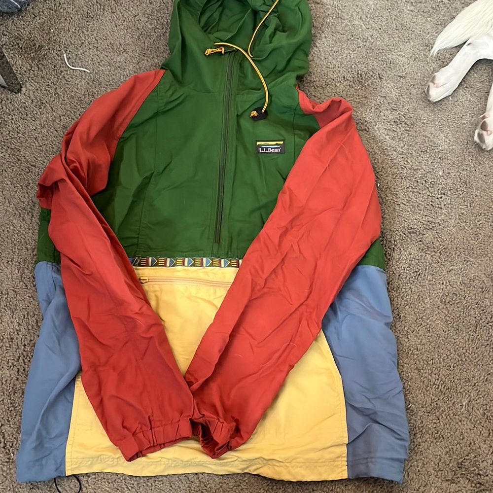 LLBean retro style block color pullover